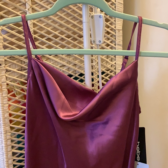 purple silk slip dress - Picture 2 of 4